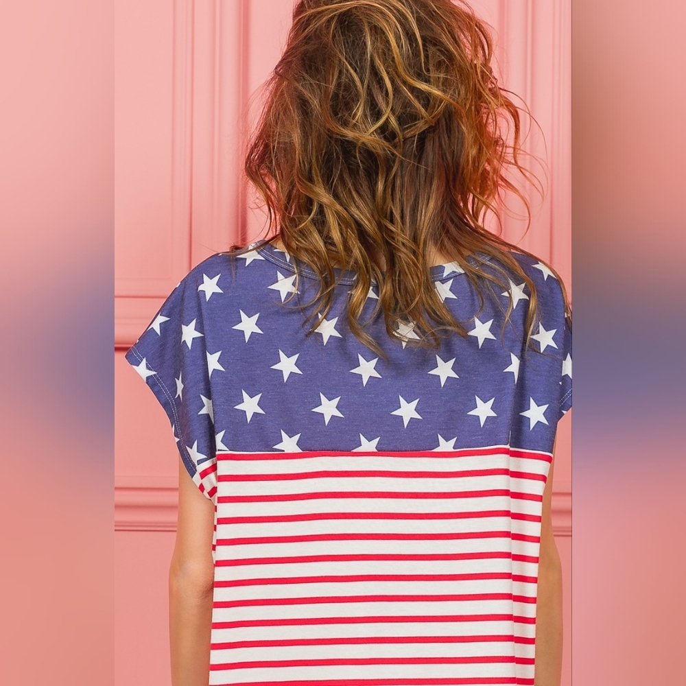 BiBi Star Printed with Stripe Combo Top - Picture 6 of 13